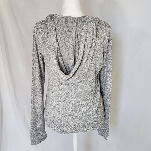 Pink Rose Heather Gray Sweater with shoelace lack up (S) - Picture 4 of 4